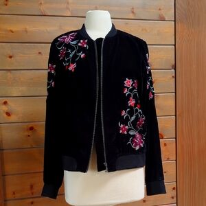 Black Velvet Zip Jacket